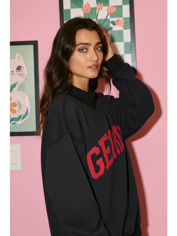 Reversible Mockneck Georgia Sweatshirt - Black