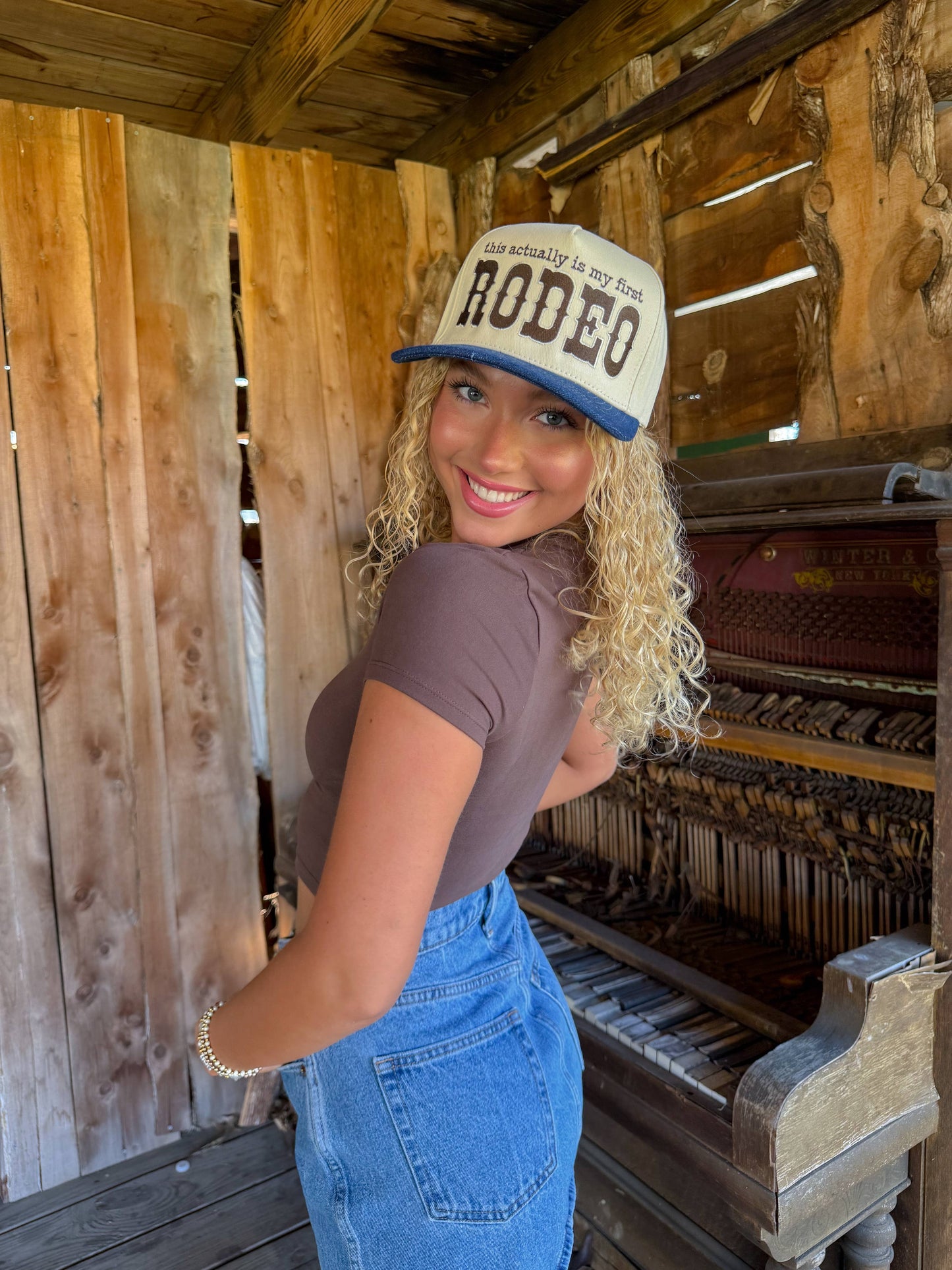 First Rodeo Trucker Hat - Dark Denim