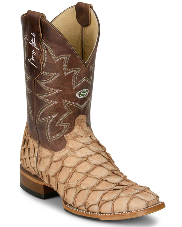Ocean View Rustic Tan Pirarucu 11' Exotic Boot