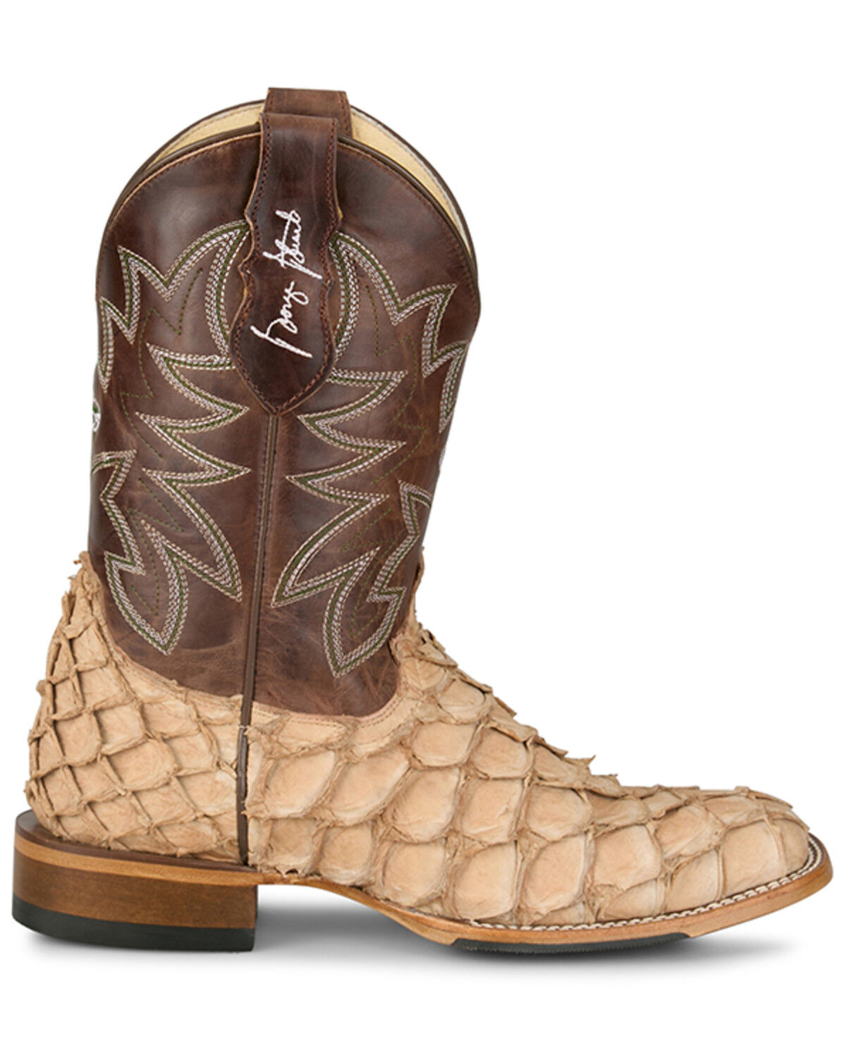 Ocean View Rustic Tan Pirarucu 11' Exotic Boot