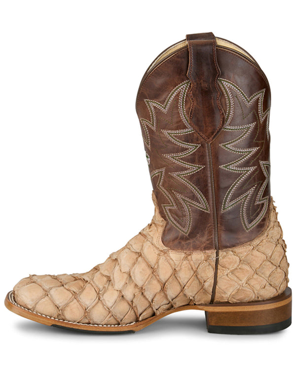 Ocean View Rustic Tan Pirarucu 11' Exotic Boot