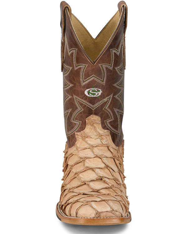 Ocean View Rustic Tan Pirarucu 11' Exotic Boot