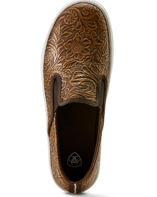Women's Skylar Slip-On Casual Shoe - Brown Floral Embossed