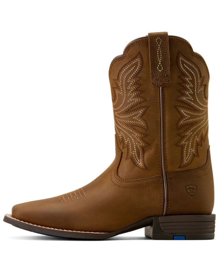 Boy's Westwood Distressed Performance Broad Square Toe Western Boot - Brown