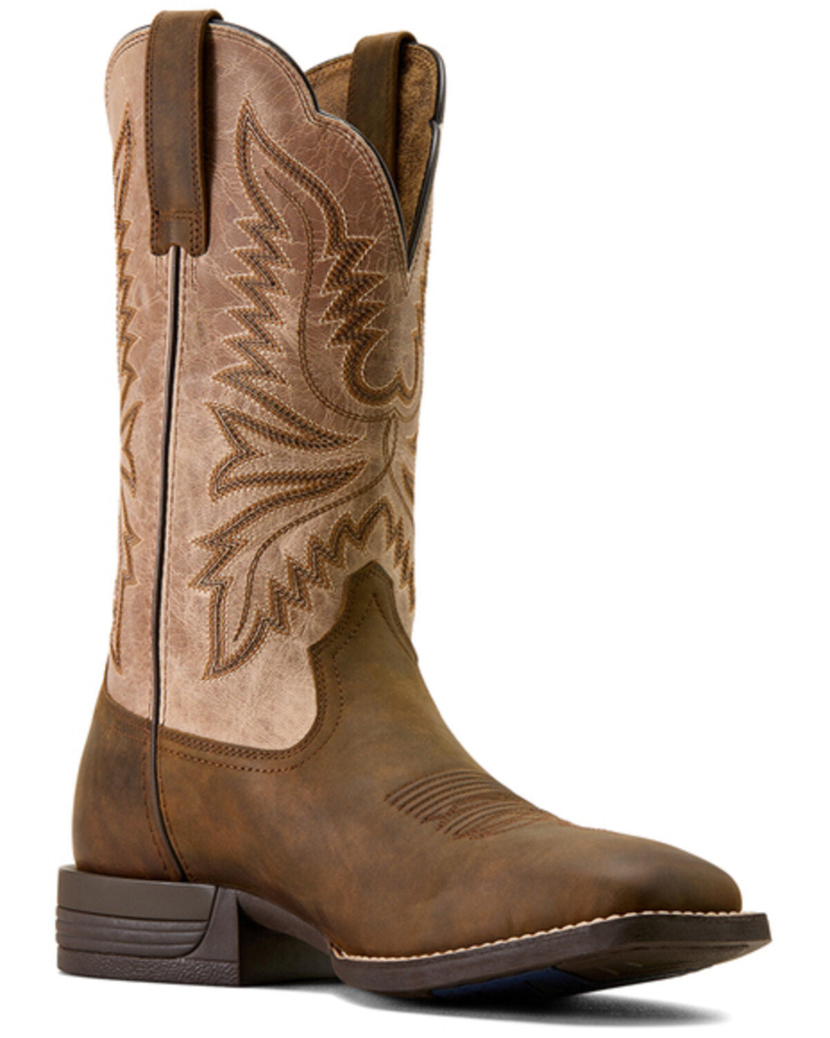 Men's Brush Creek Wide Square Toe Western Boot - Tan