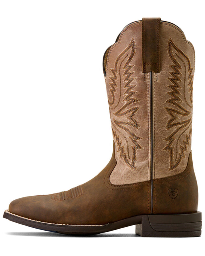 Men's Brush Creek Wide Square Toe Western Boot - Tan