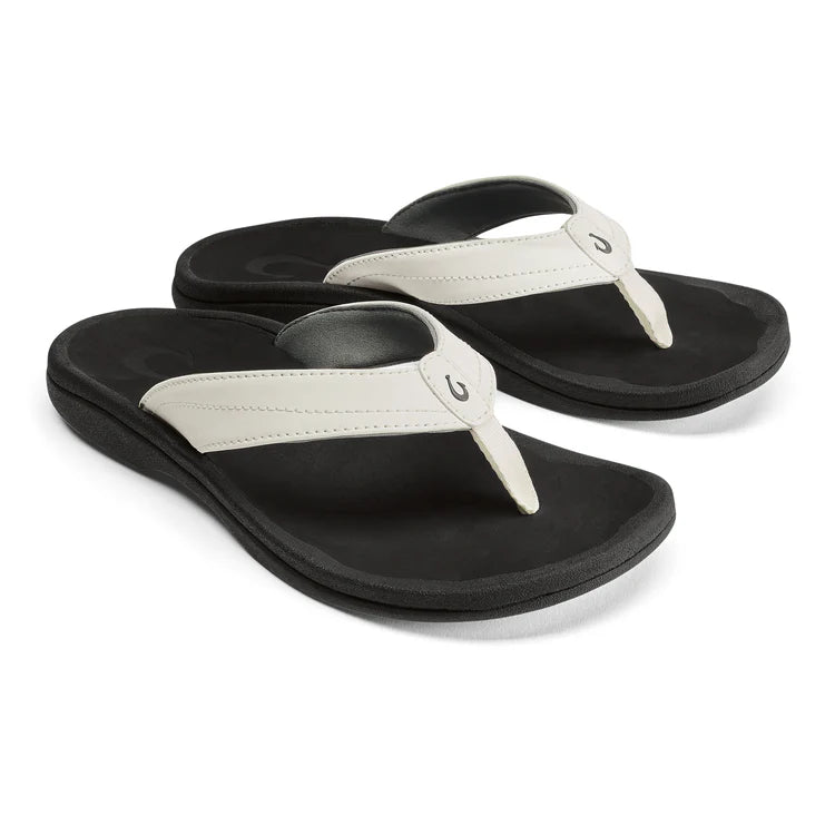 'Ohana Women's Beach Sandal  - Bright White & Black