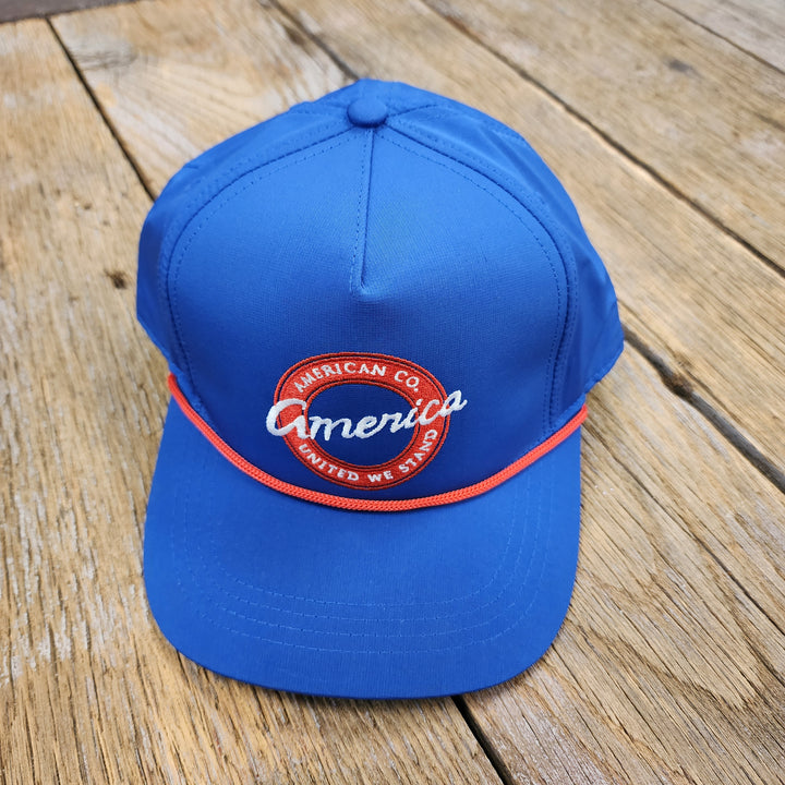 Vintage American Logo Mesh Back Trucker Hat-Royal