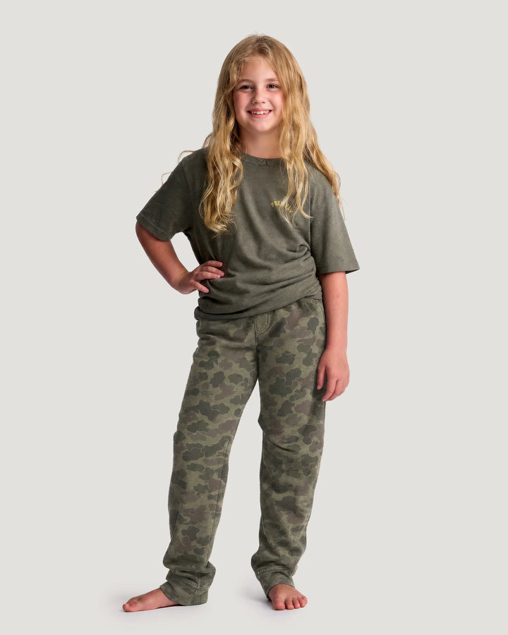 Youth Fleece Jogger - Vintage Camo Oil Green