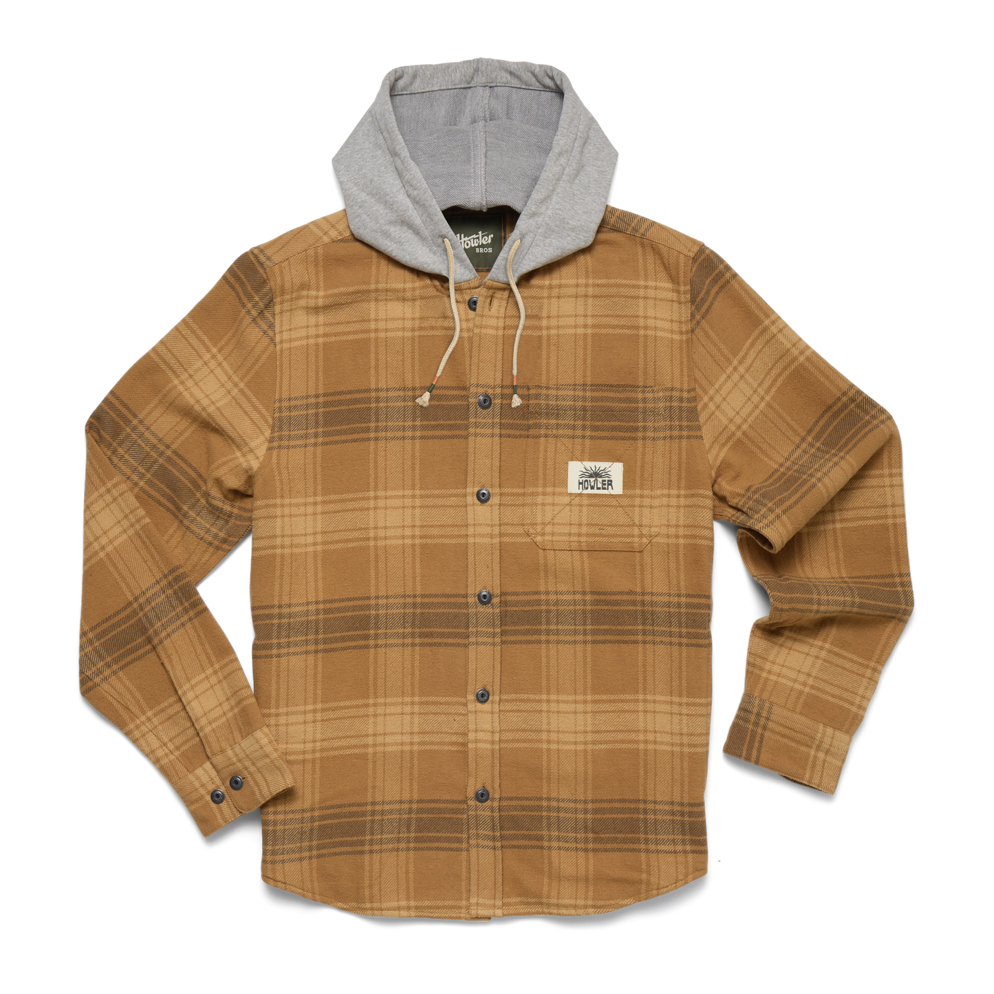 Salvo Hooded Blanket Flannel - Mesa Plaid - Duck Brown