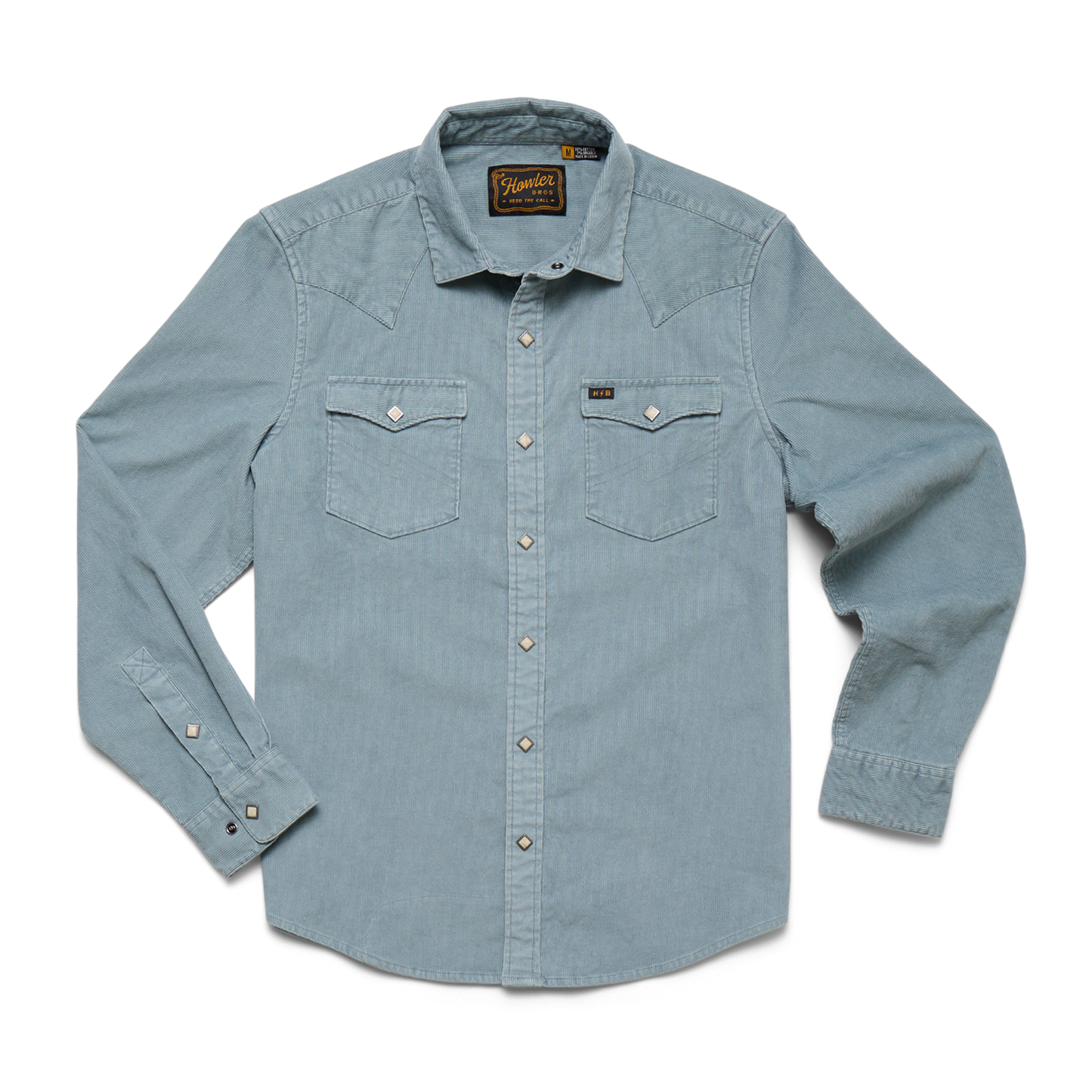 Banning Corduroy Snapshirt - Iron Blue