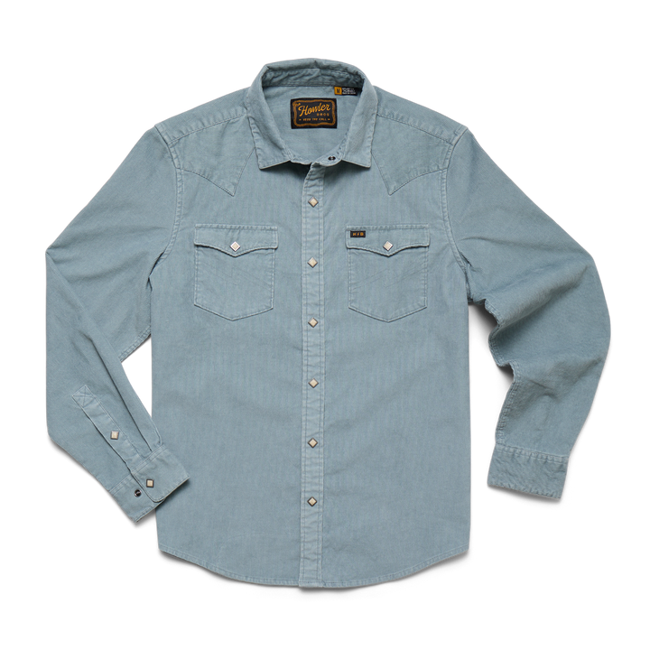Banning Corduroy Snapshirt - Iron Blue