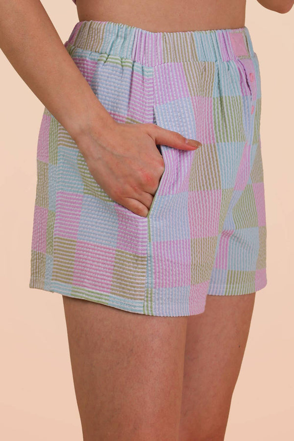 Striped & Checker Boxer Shorts - Pink Mix