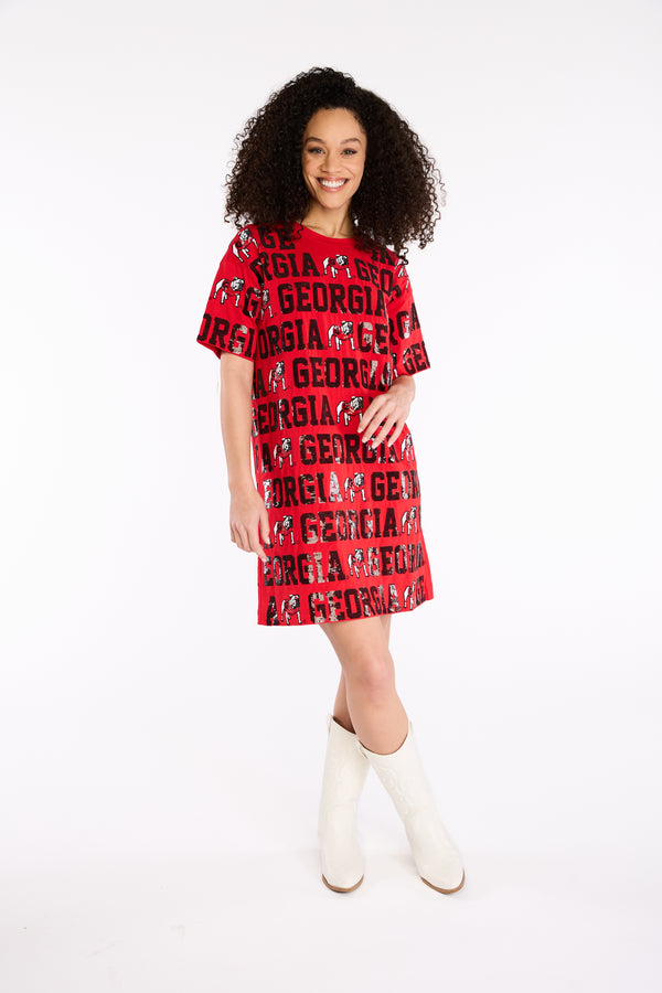 Sequin Repeat T-Shirt Dress - Georgia