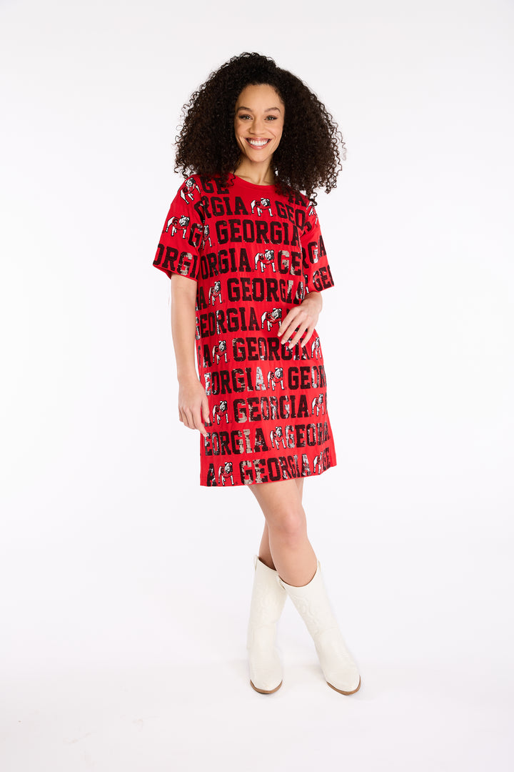 Sequin Repeat T-Shirt Dress - Georgia