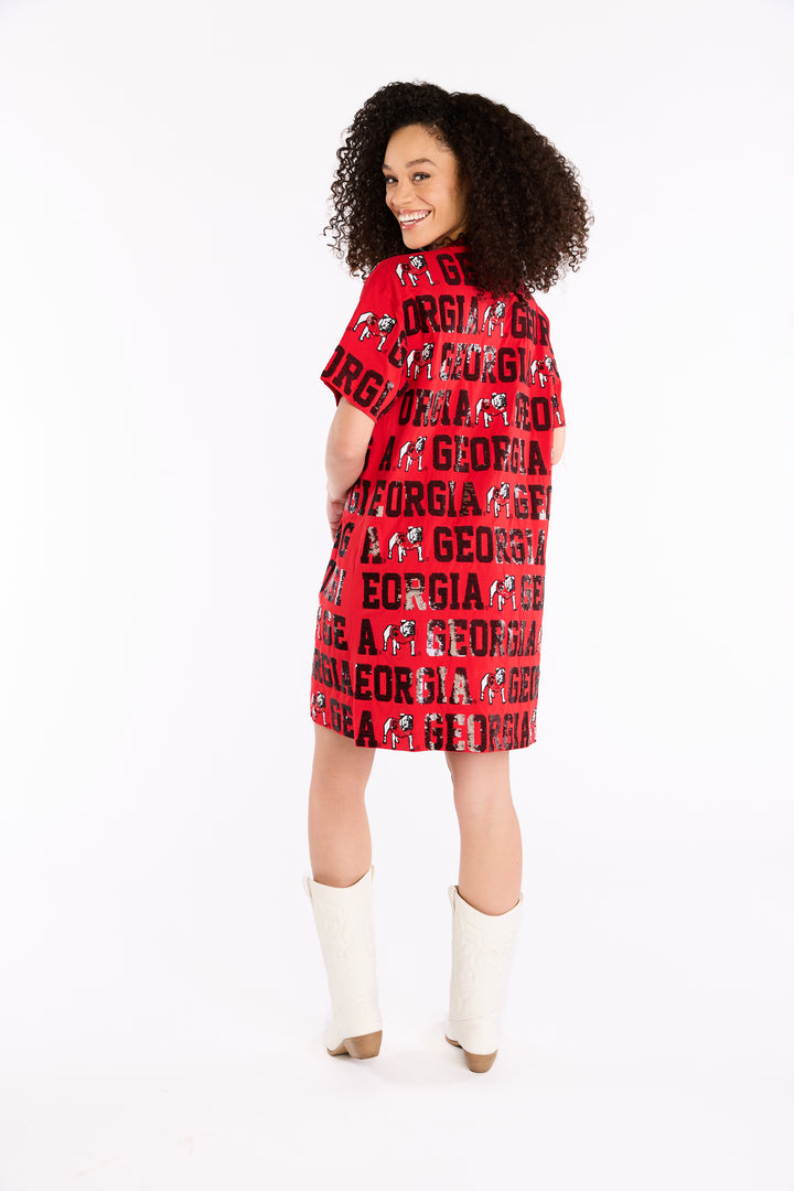 Sequin Repeat T-Shirt Dress - Georgia