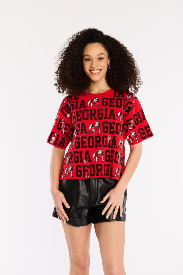 The Sequin Repeat Tee - Georgia