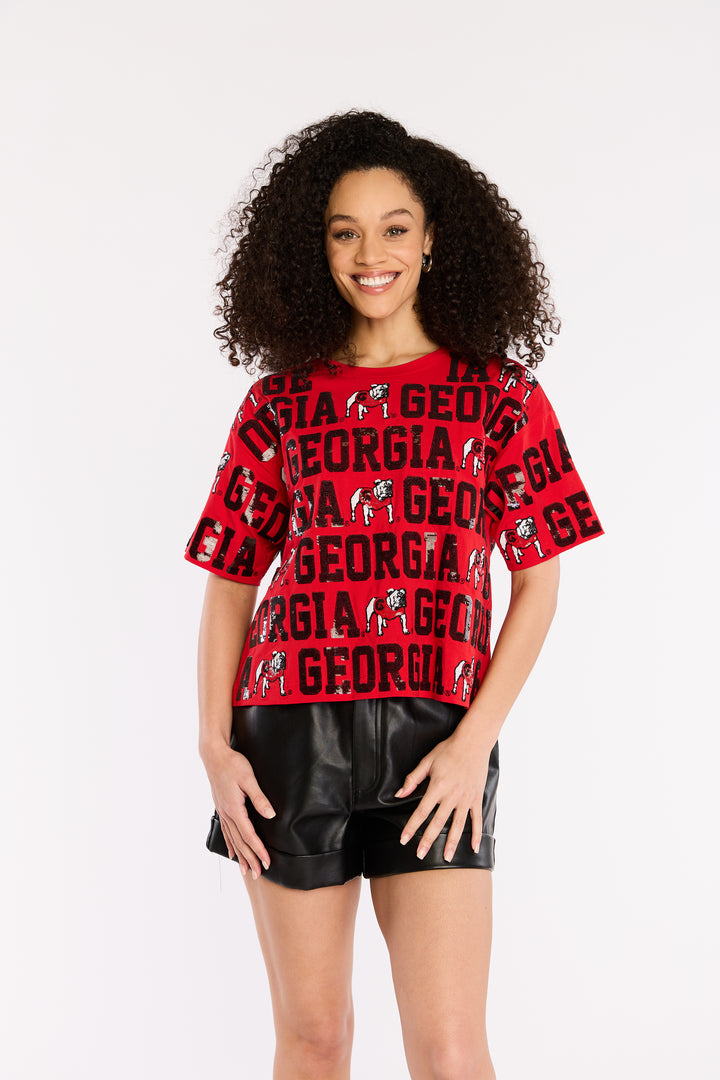 The Sequin Repeat Tee - Georgia