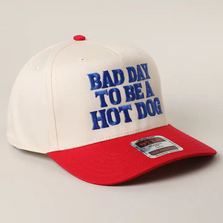 Bad Day To Be A Hot Dog Embroidered Trucker Hat - Red/ Natl