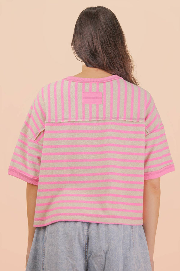 Oversized Stripe Top - Pink