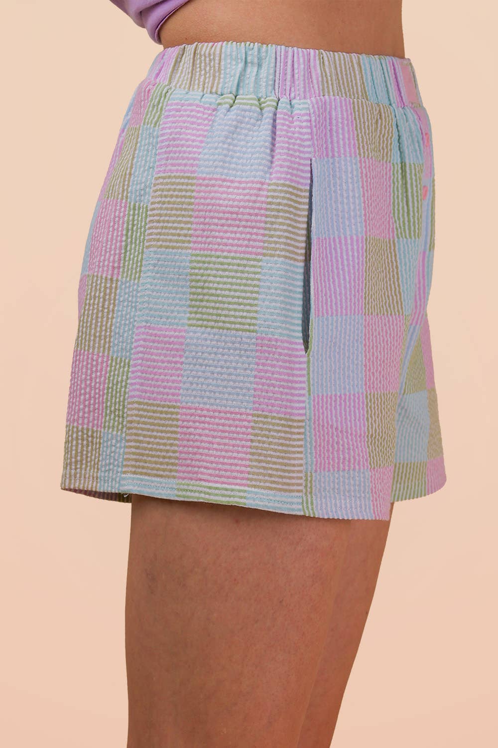 Striped & Checker Boxer Shorts - Pink Mix