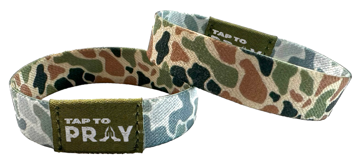 Tap To Pray™ Wristbands - River Rock Camo Classic & Sage