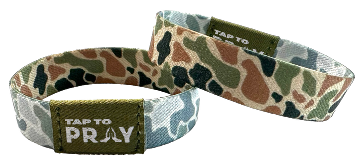 Tap To Pray™ Wristbands - River Rock Camo Classic & Sage