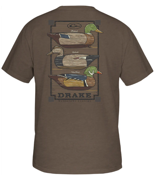 Drake Vintage Decoy Stack SS TEE - Walnut DK Heather