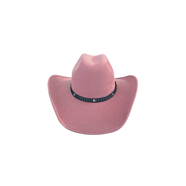 Unisex Vegan Suede Western Cowboy Hat: Ivory / Medium (56-58cm)