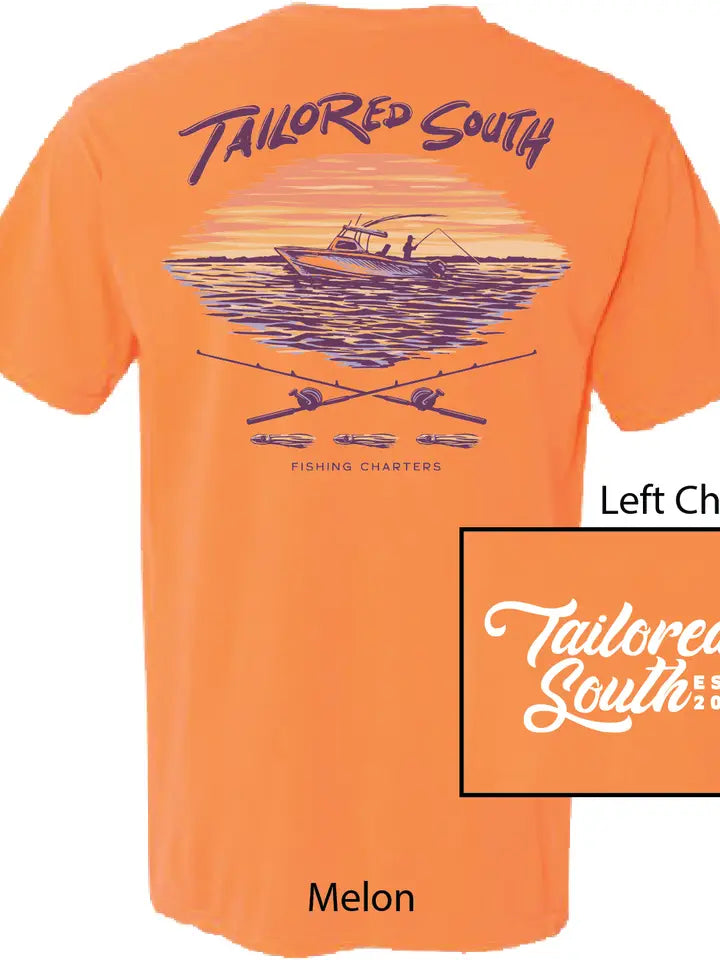 Fishing Charters SS Tee- Melon