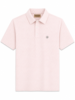 Cotton Performance Polo - White & Pink