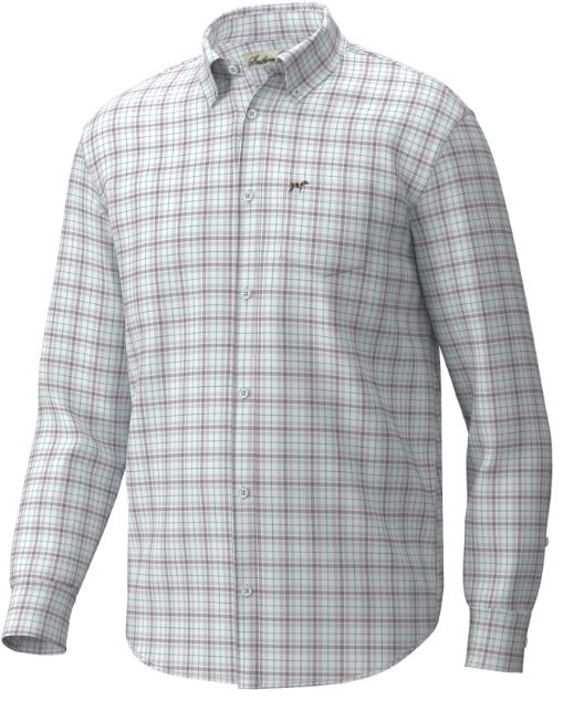 Hadley Luxe Lite Long Sleeve Button Down- Harvey Plaid Elder & Emerald Coast