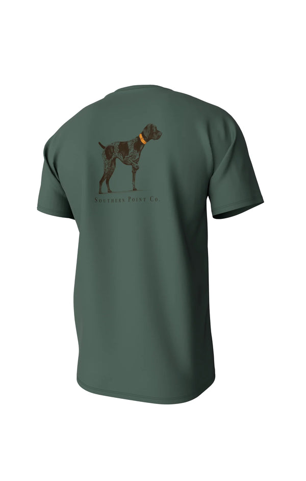 Youth Greyton Detail Short Sleeve Pocket Tee - Duck Green