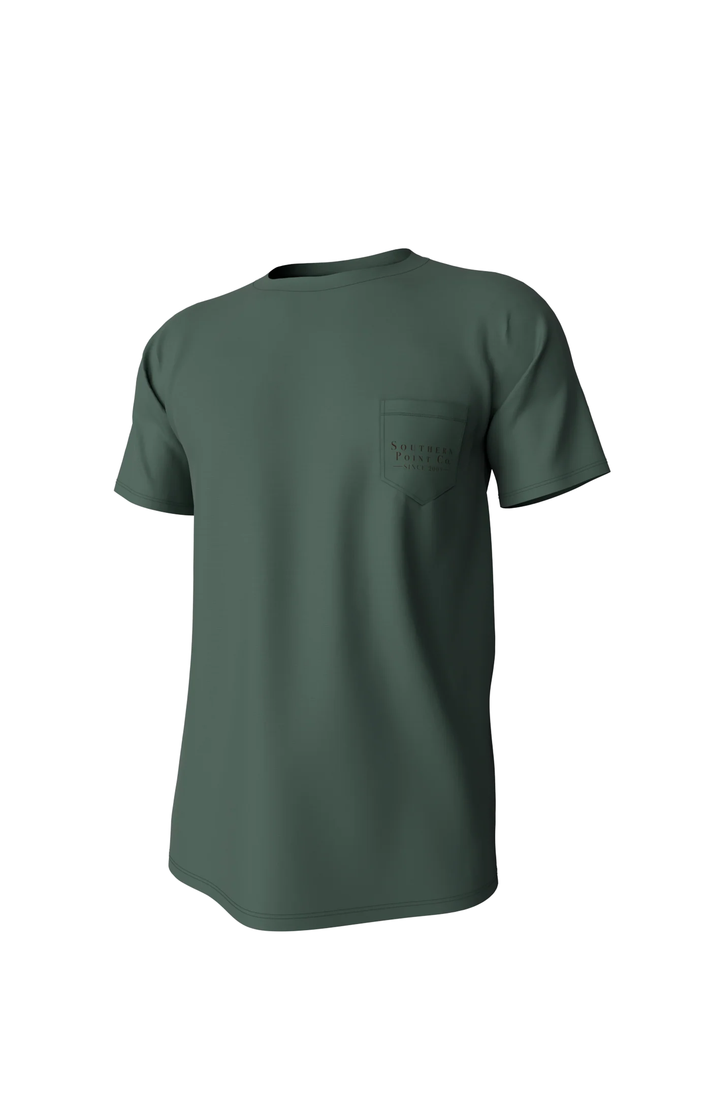 Youth Greyton Detail Short Sleeve Pocket Tee - Duck Green