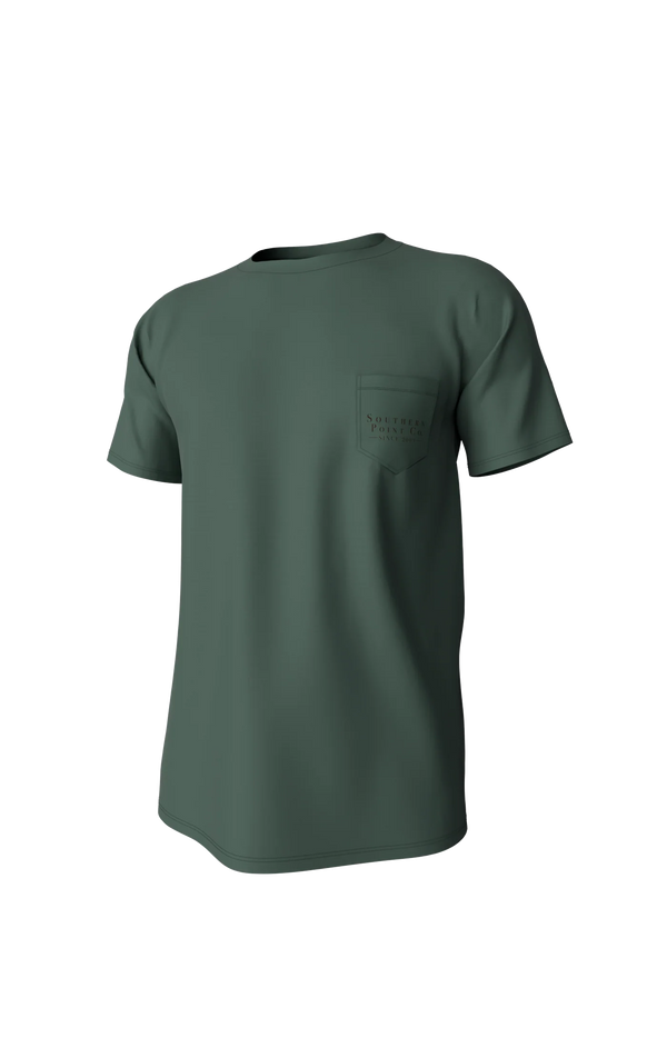 Youth Greyton Detail Short Sleeve Pocket Tee - Duck Green