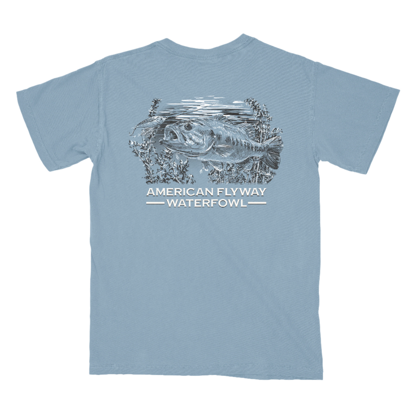 Bass Fishing SS Tee- Light Blue