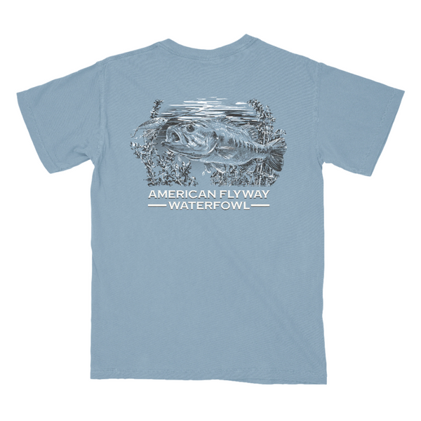 Bass Fishing SS Tee- Light Blue