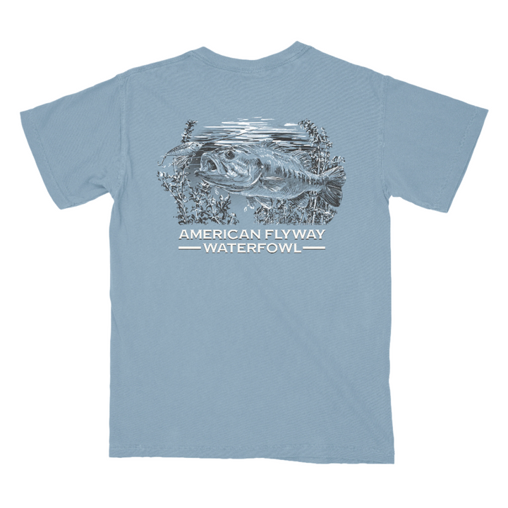 Bass Fishing SS Tee- Light Blue