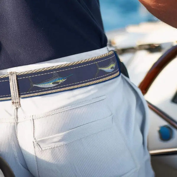 Ribbon Belt - Navy Biillfish Slam