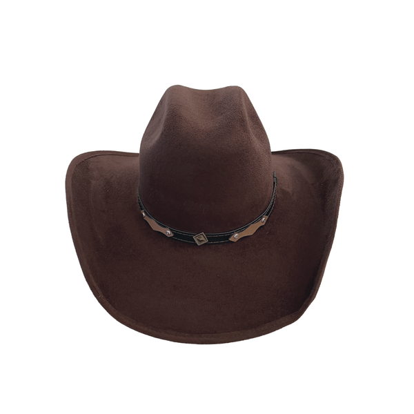 Unisex Vegan Suede Western Cowboy Hat: Ivory / Medium (56-58cm)