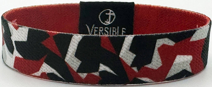Team Camo / Philippians 4:13 Wristband: Red & Black