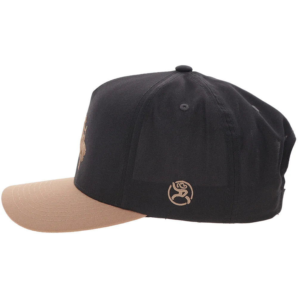 White Trucker Hat - Black & Tan