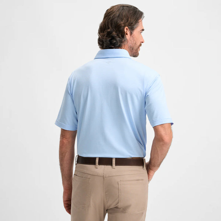 Club Pinstripe Performance Polo - Heritage Blue