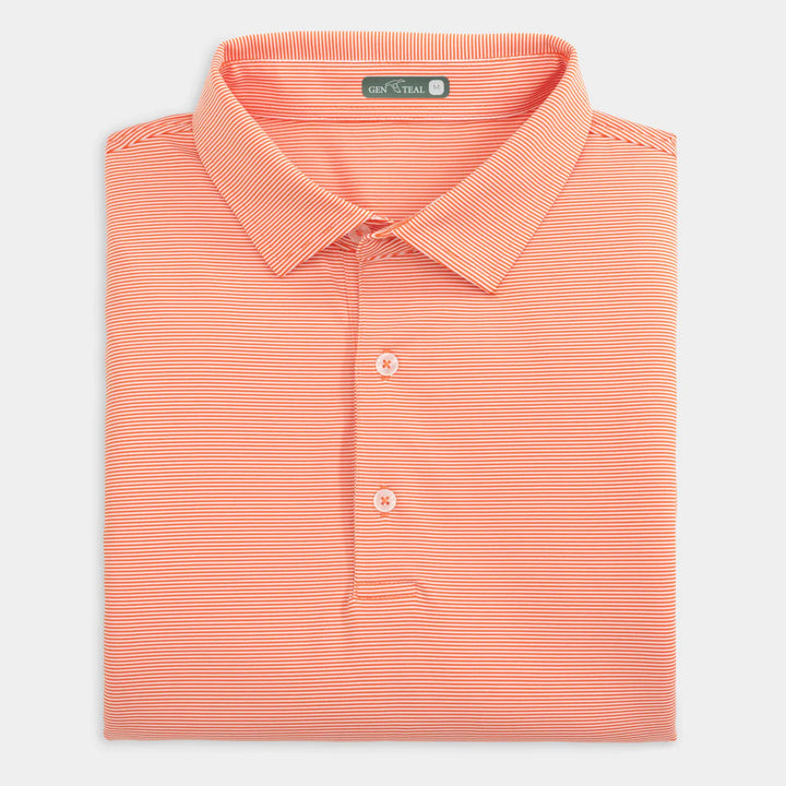 Club Pinstripe Performance Polo - Orange