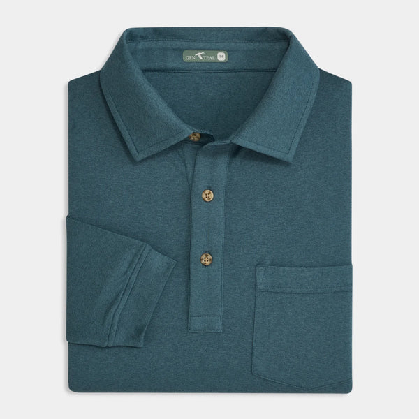 Indigo Wander Long Sleeve Polo