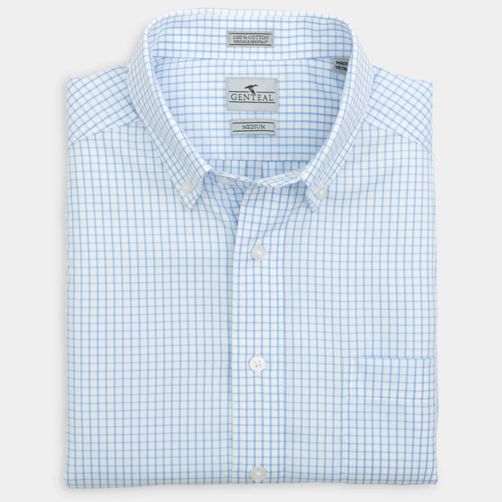 Light Blue Tattersall Cotton Sport Shirt