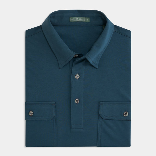 Midnight Long Sleeve Utility Polo