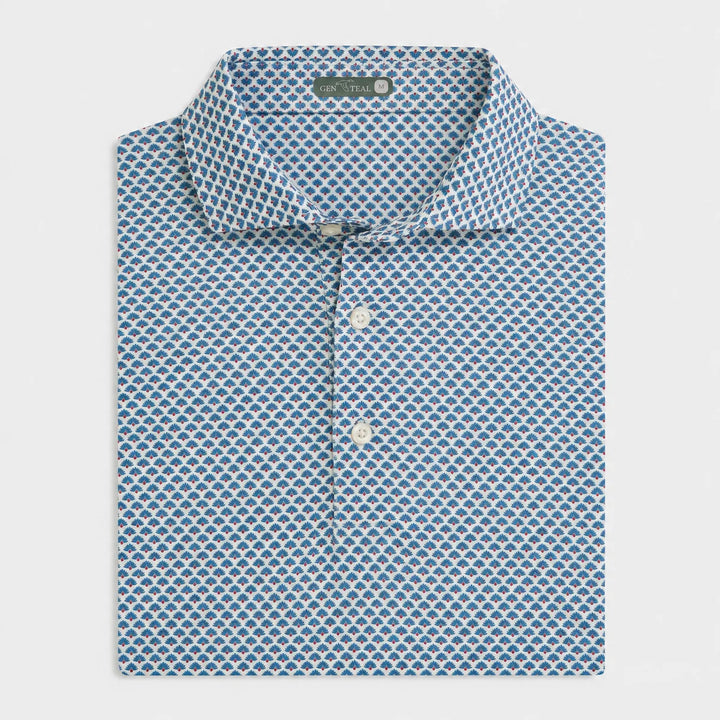 Blue Horizon Agave Printed Performance Polo