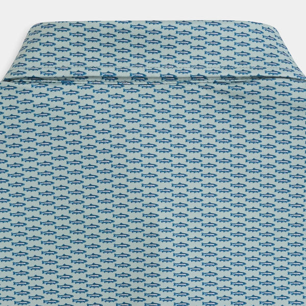 Elm Trout Run Printed Performance Polo