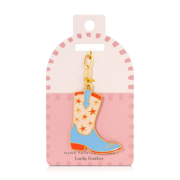 Enamel Bag Charm / keychain - Cowboy Boot